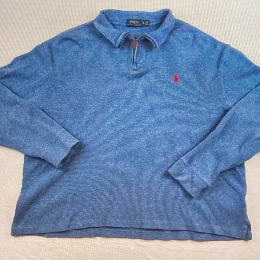 Polo by Ralph Lauren Heather Blue Long Sleeve Polo
